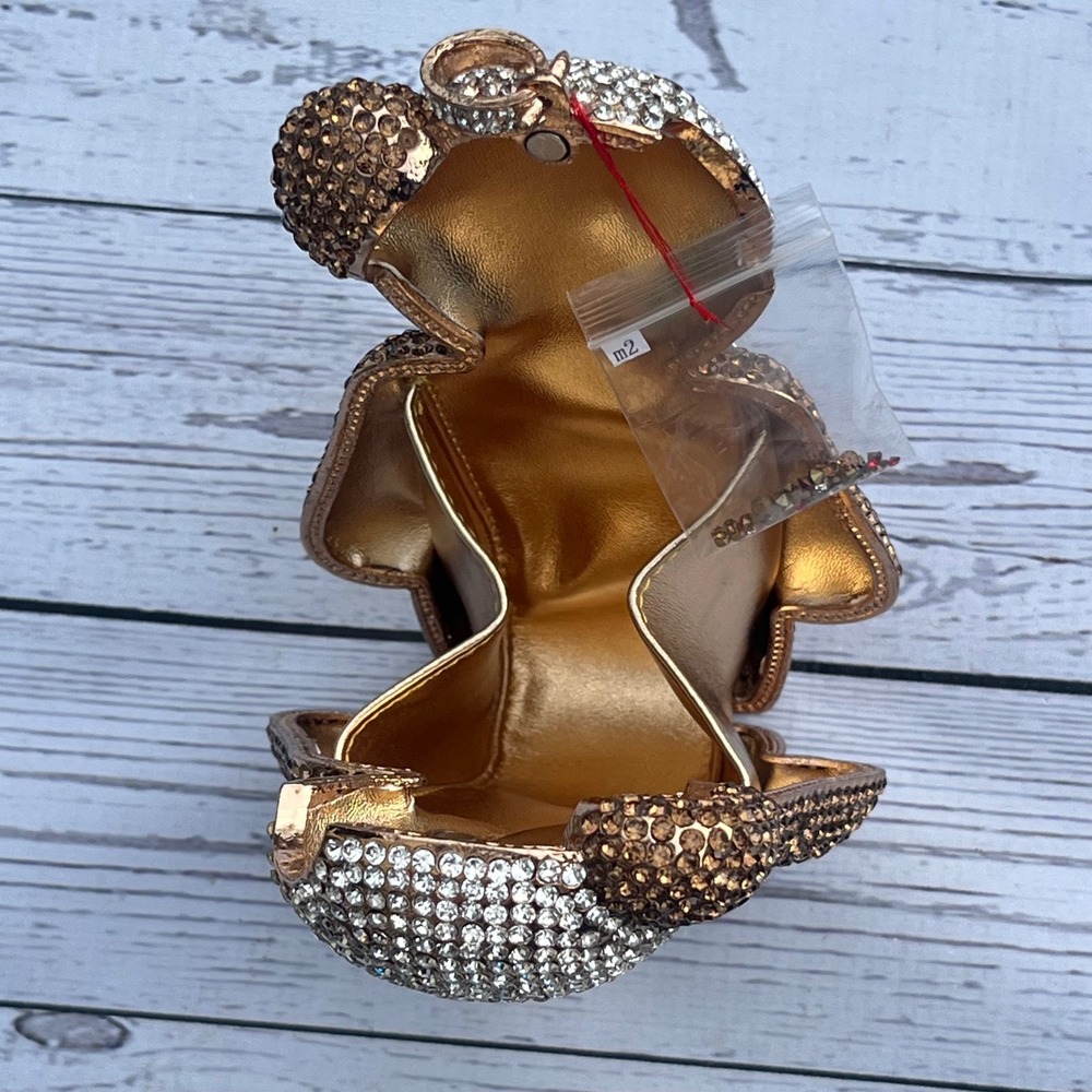 Panda Teddy Bear NEW Rhinestone Crystal Clutch Bag Purse Minaudiere Whimsy Bling - Picture 9 of 15